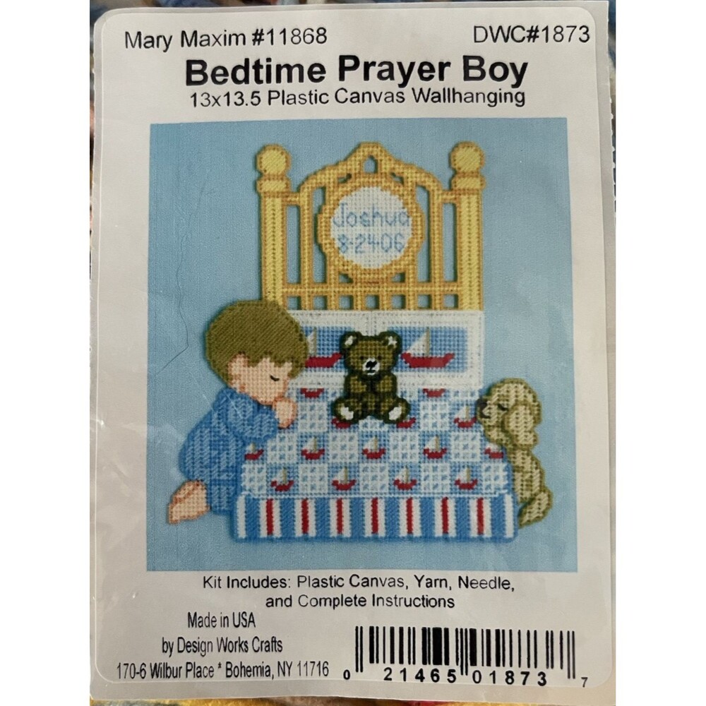 Design Works Praying Boy Counted Cross Stitch Wall Hanging Kit 13 x 13.5" #1873